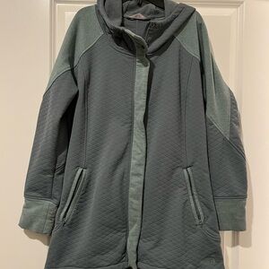 The North Face Black Knit Quilted & Fleece Longline Hooded Jacket Women’s XL